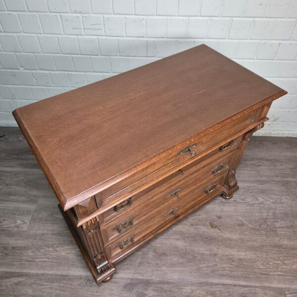 Commode Gründerzeit 1880 Eiken - Afbeelding 4