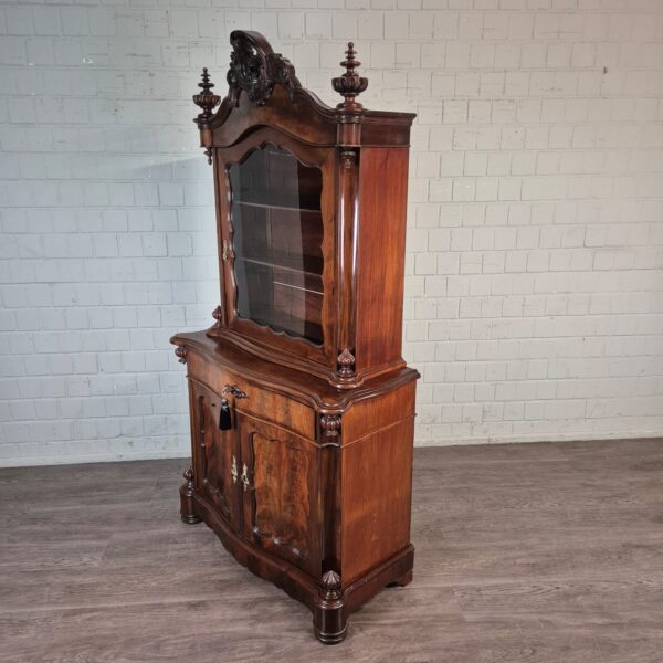 Vitrine Biedermeier 1850 Mahonie - Afbeelding 3