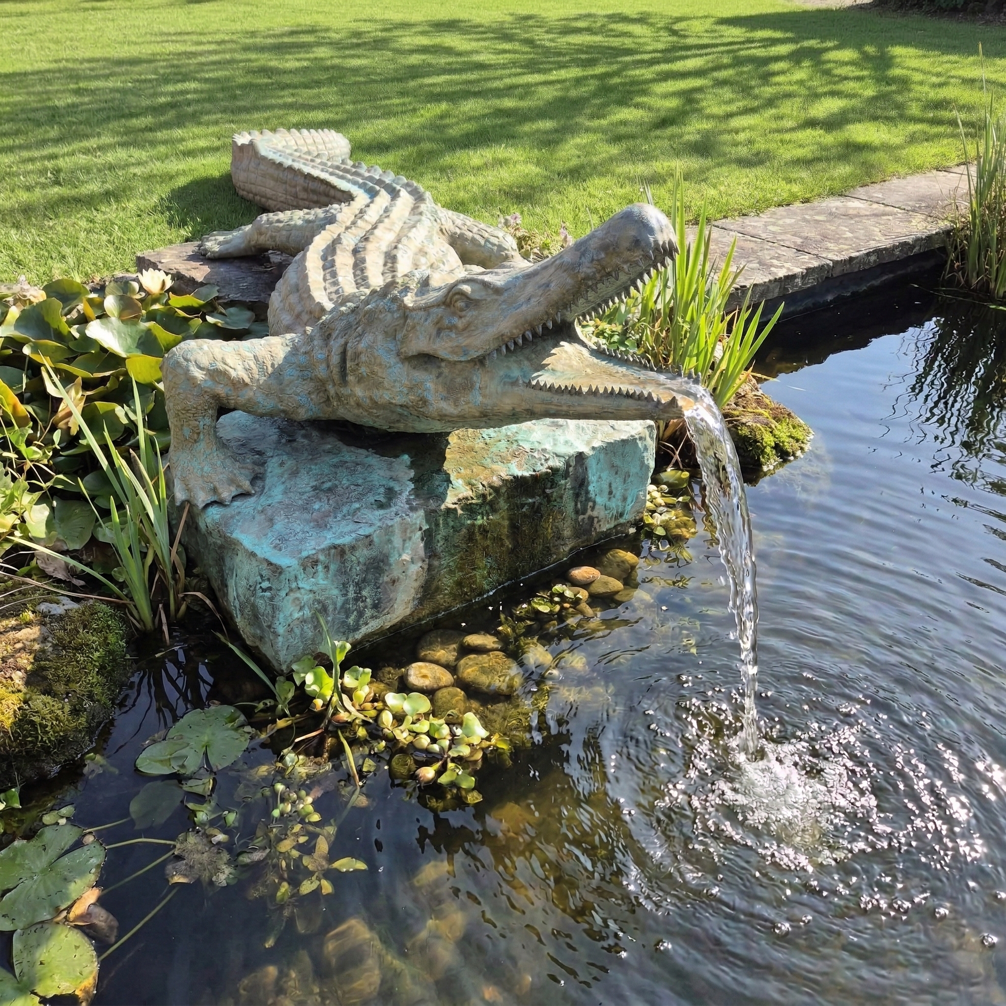 Waterspuwer Beeld Tuinbeeld 1940 Brons 2,90 m - Afbeelding 2