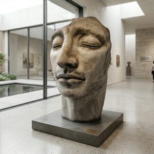 Beeld Decoratie Gezicht Beton 1,38 m