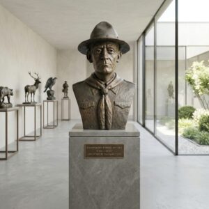 Sculptuur Buste Padvinder Brons 0,75 m