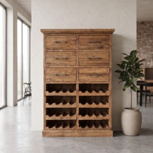 Wijnkast Wijnrek Teak 1,08 m