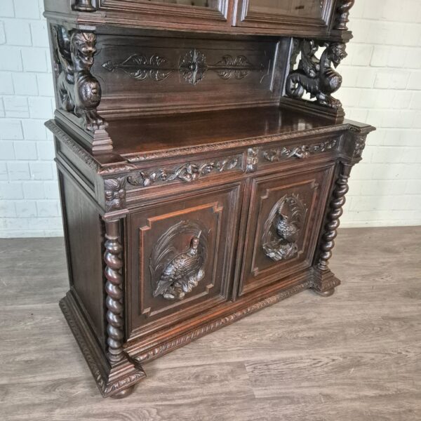 Vitrine Jachtkast Gründerzeit 1880 Eiken - Afbeelding 9