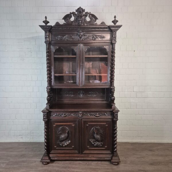Vitrine Jachtkast Gründerzeit 1880 Eiken - Afbeelding 2