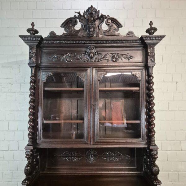 Vitrine Jachtkast Gründerzeit 1880 Eiken - Afbeelding 16