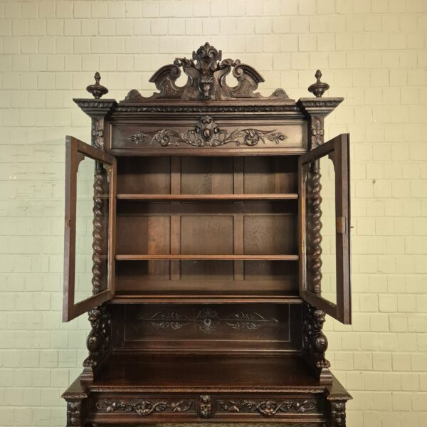 Vitrine Jachtkast Gründerzeit 1880 Eiken - Afbeelding 17