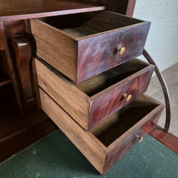 Secretaire Biedermeier 1840 Mahonie - Afbeelding 9