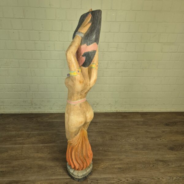 Beeld Decoratie Vrouw 1950 Massief Hout - Afbeelding 12