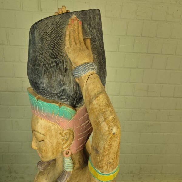 Beeld Decoratie Vrouw 1950 Massief Hout - Afbeelding 10