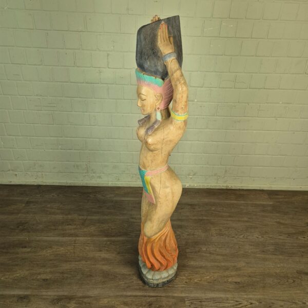 Beeld Decoratie Vrouw 1950 Massief Hout - Afbeelding 11