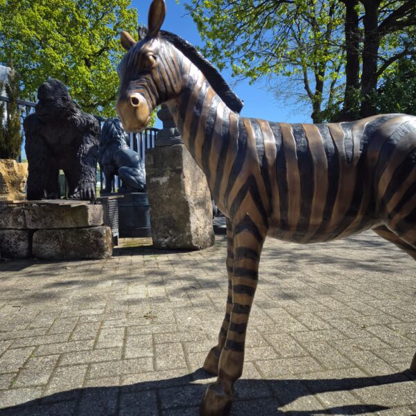 Beeld Decoratie Zebra 1,04 m Brons - Afbeelding 3