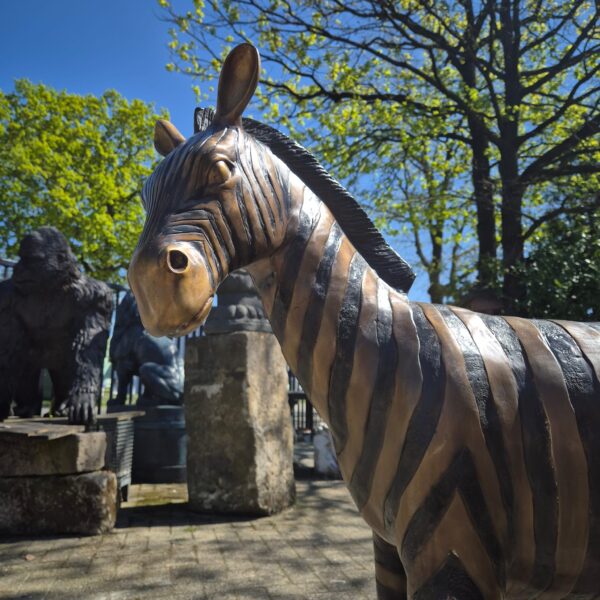 Beeld Decoratie Zebra 1,04 m Brons - Afbeelding 4