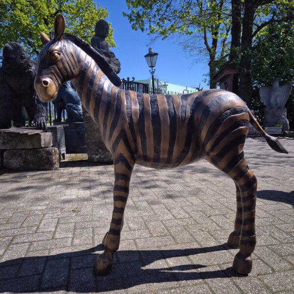 Beeld Decoratie Zebra 1,04 m Brons - Afbeelding 2