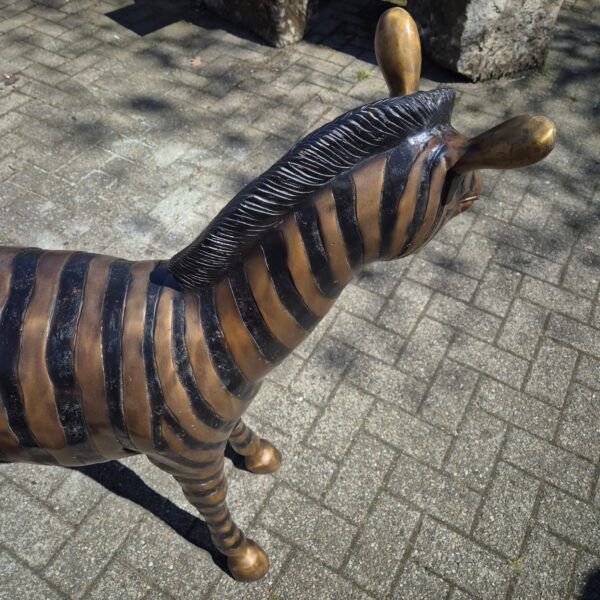 Beeld Decoratie Zebra 1,04 m Brons - Afbeelding 9