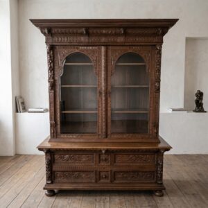 Vitrine Boekenkast Jugendstil 1900 Eiken