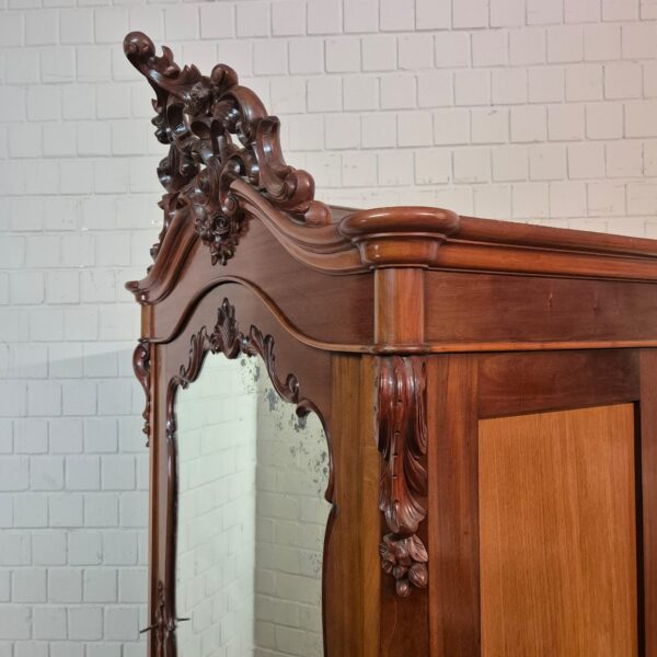 Spiegelkast Kast Biedermeier 1860 Mahonie - Afbeelding 4
