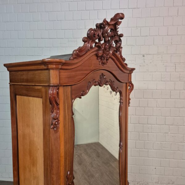 Spiegelkast Kast Biedermeier 1860 Mahonie - Afbeelding 9
