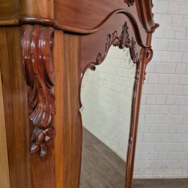 Spiegelkast Kast Biedermeier 1860 Mahonie - Afbeelding 10