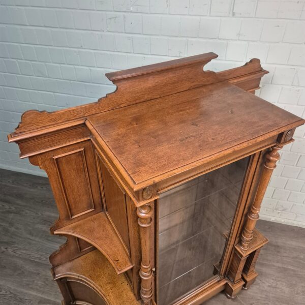 Vitrine Servieskast Gründerzeit 1880 Eiken - Afbeelding 4