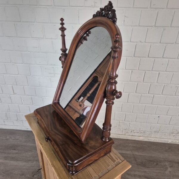 Spiegel Make-up Spiegel Biedermeier 1850 Mahonie - Afbeelding 3