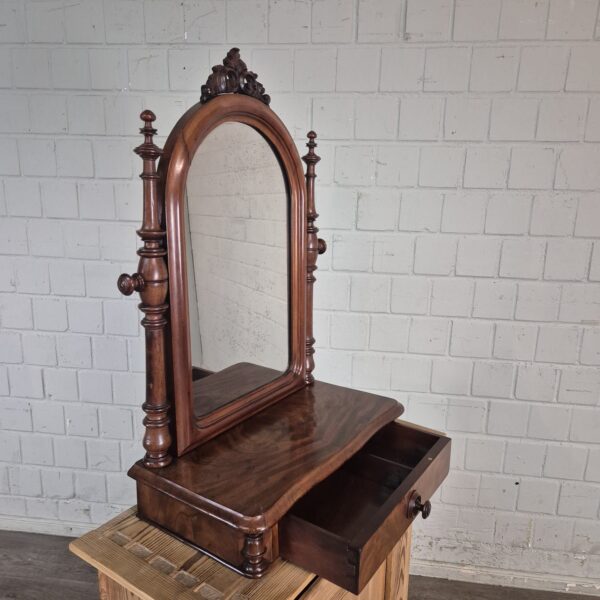 Spiegel Make-up Spiegel Biedermeier 1850 Mahonie - Afbeelding 6