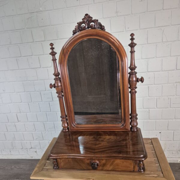 Spiegel Make-up Spiegel Biedermeier 1850 Mahonie - Afbeelding 4