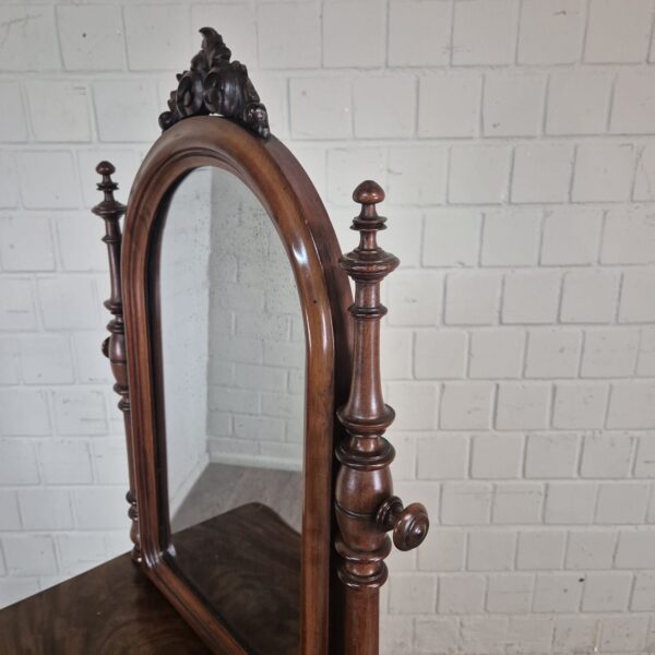 Spiegel Make-up Spiegel Biedermeier 1850 Mahonie - Afbeelding 8