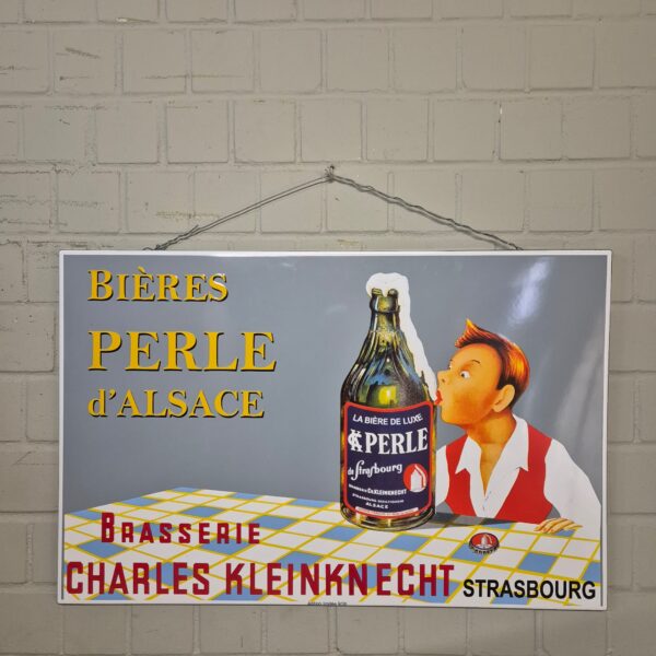 Emaille Reclamebord "Bières Perle d'Alsace" 1,00 m x 0,65 m - Afbeelding 2