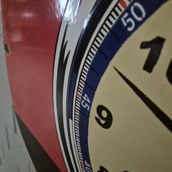 Vintage Reclamebord Emaille "Heuer" Ø 0,76 m - Afbeelding 3