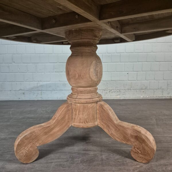 Eettafel Rond Massief Hout Ø 1,40 m - Afbeelding 6