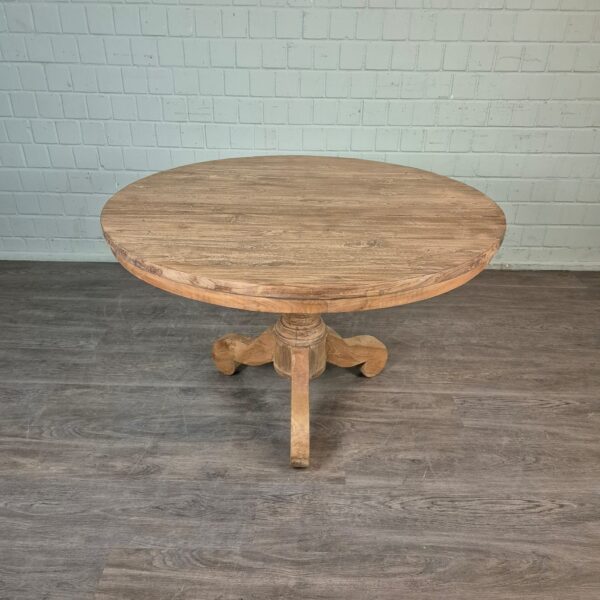 Eettafel Rond Massief Hout Ø 1,20 m - Afbeelding 2