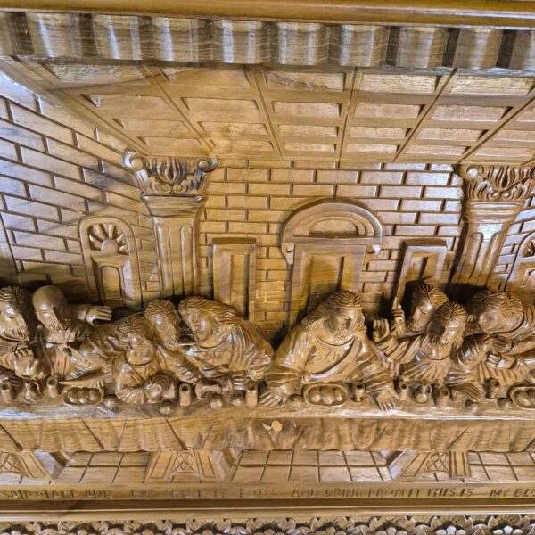 3D teakhouten wandreliëf "Het Laatste Avondmaal" 1,20 m - Afbeelding 9