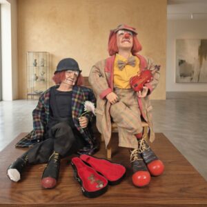 Decoratiepoppen Clowns 75 cm
