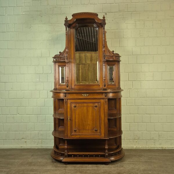 Buffetkast Spiegelkast Jugendstil 1895 Noten - Afbeelding 2
