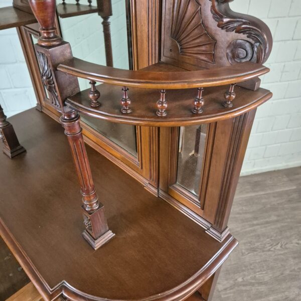 Buffetkast Spiegelkast Jugendstil 1895 Noten - Afbeelding 5