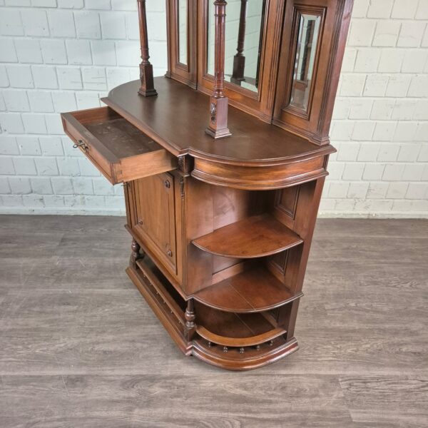 Buffetkast Spiegelkast Jugendstil 1895 Noten - Afbeelding 16