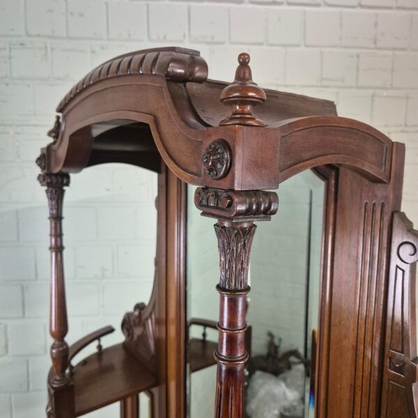 Buffetkast Spiegelkast Jugendstil 1895 Noten - Afbeelding 4