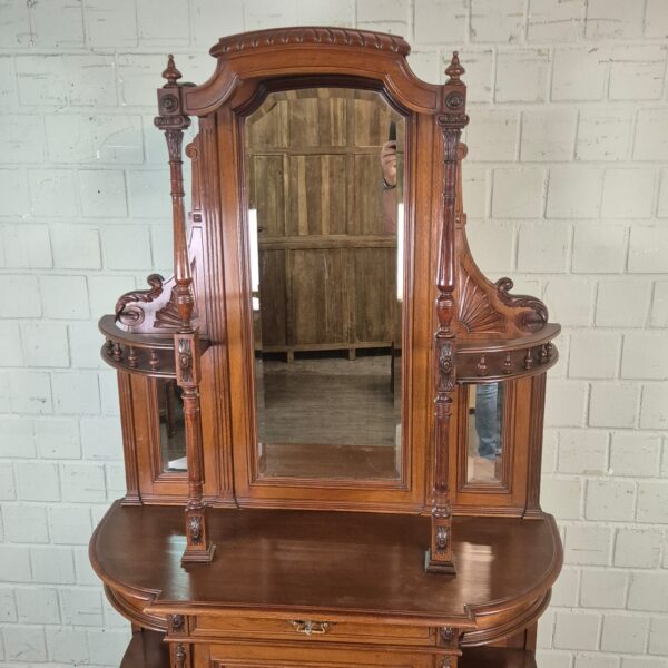 Buffetkast Spiegelkast Jugendstil 1895 Noten - Afbeelding 13