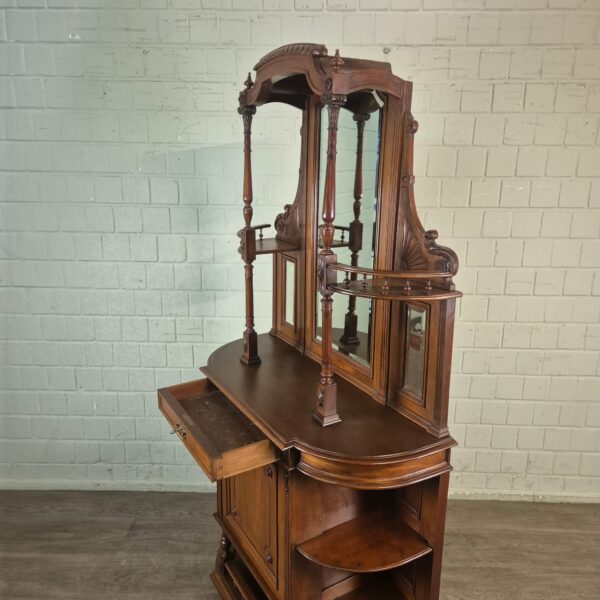 Buffetkast Spiegelkast Jugendstil 1895 Noten - Afbeelding 15