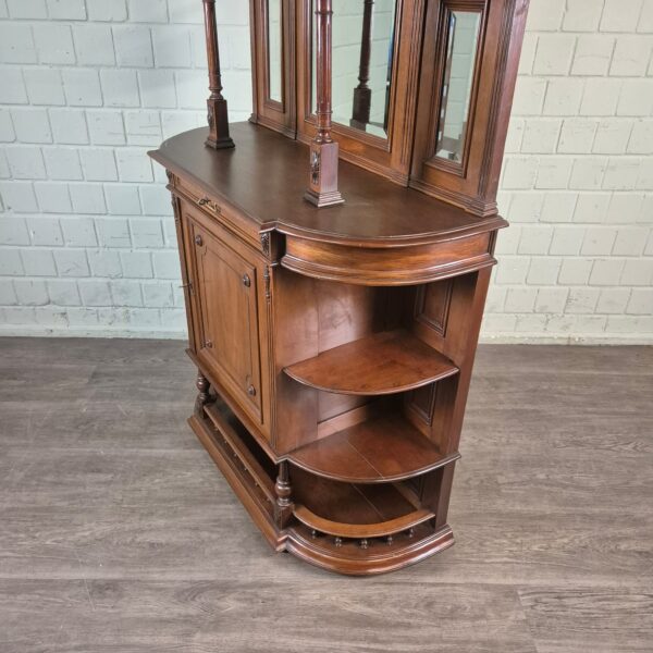 Buffetkast Spiegelkast Jugendstil 1895 Noten - Afbeelding 6