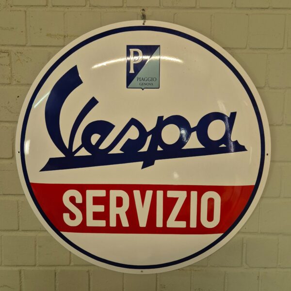 Vespa Servizio Emaille Reclamebord Ø 0,90 m
