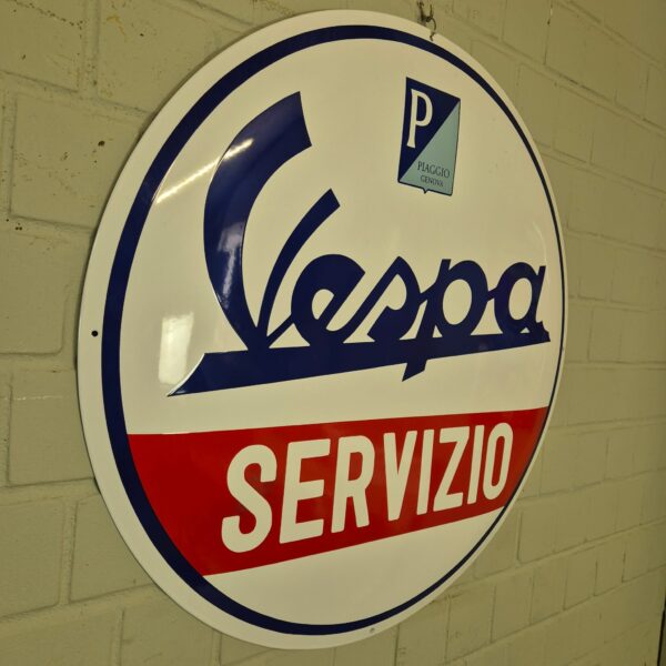 Vespa Servizio Emaille Reclamebord Ø 0,90 m - Afbeelding 3