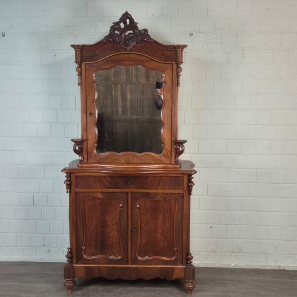 Vitrine Bonheur Biedermeier 1850 Mahonie - Afbeelding 3