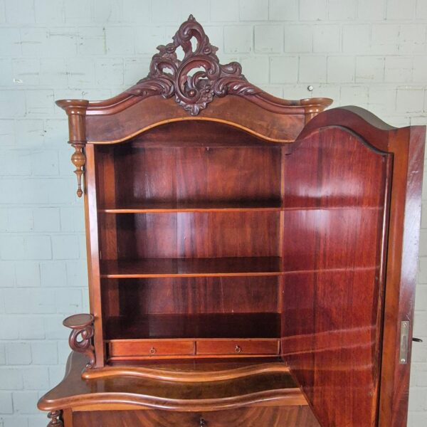 Vitrine Bonheur Biedermeier 1850 Mahonie - Afbeelding 15