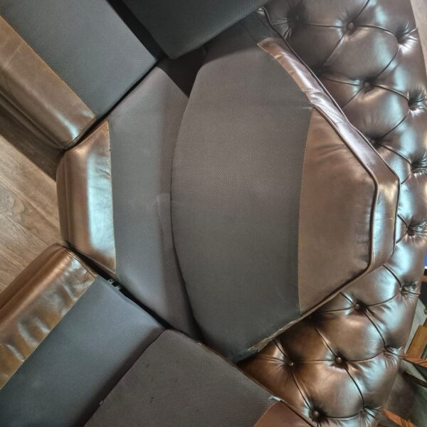 Chesterfield Hoekbank Donkerbruin 2,75 m x 2,90 m - Afbeelding 15