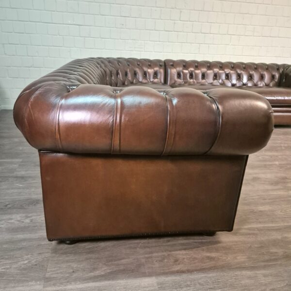 Chesterfield Hoekbank Donkerbruin 2,75 m x 2,90 m - Afbeelding 3
