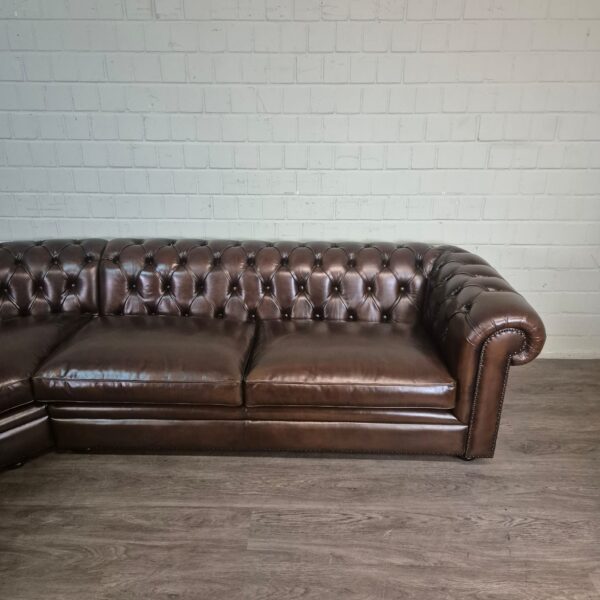 Chesterfield Hoekbank Donkerbruin 2,75 m x 2,90 m - Afbeelding 6