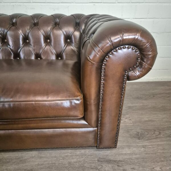 Chesterfield Hoekbank Donkerbruin 2,75 m x 2,90 m - Afbeelding 7