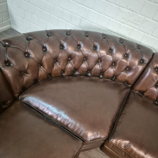 Chesterfield Hoekbank Donkerbruin 2,75 m x 2,90 m - Afbeelding 5