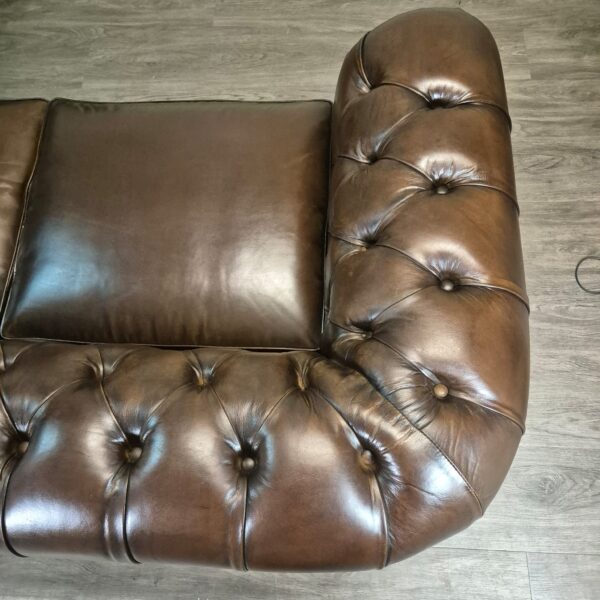 Chesterfield Hoekbank Donkerbruin 2,75 m x 2,90 m - Afbeelding 12